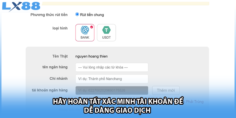 Hãy hoàn tất xác minh tài khoản để dễ dàng giao dịch